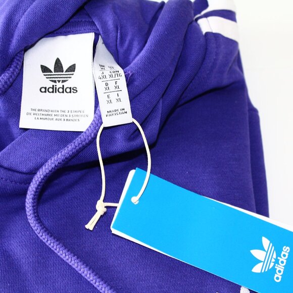 Adicolor Adidas Classics 3-Stripes Hoodie Energy Ink NWT XL Mens $70 - Picture 4 of 10